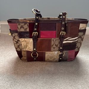 Vintage COACH patchwork shoulder tote